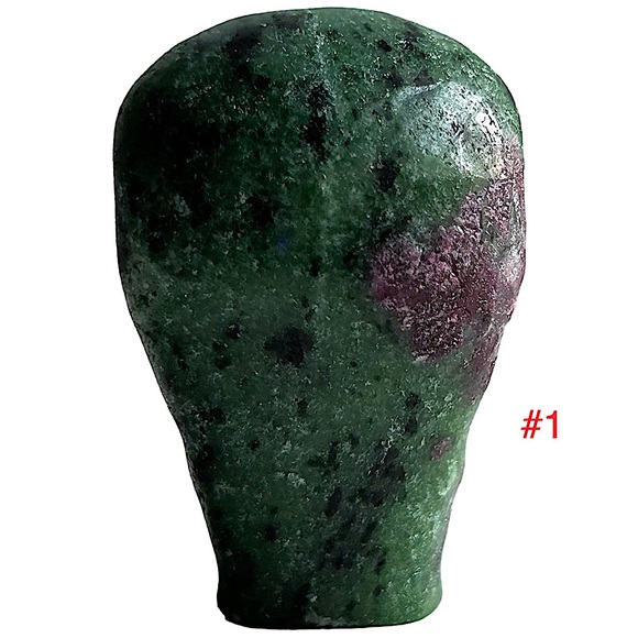 Ruby Zoisite Alien Head Carvings - Picture 11 of 17